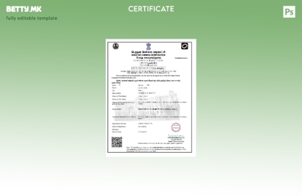 Модерен стил Шаблон за извод од матична книга на родените корпорација Индија Г